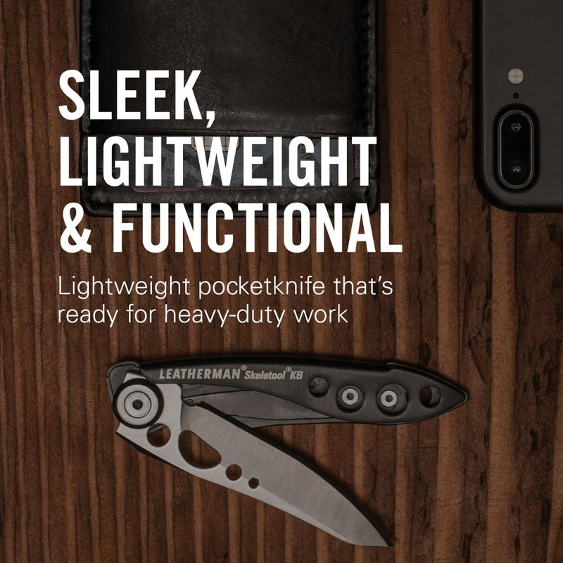 LEATHERMAN  Skeletool KB Pocketknife with Straight Edge  Stainless Steel Blade and Bottle Opener  Onyx - Image 2